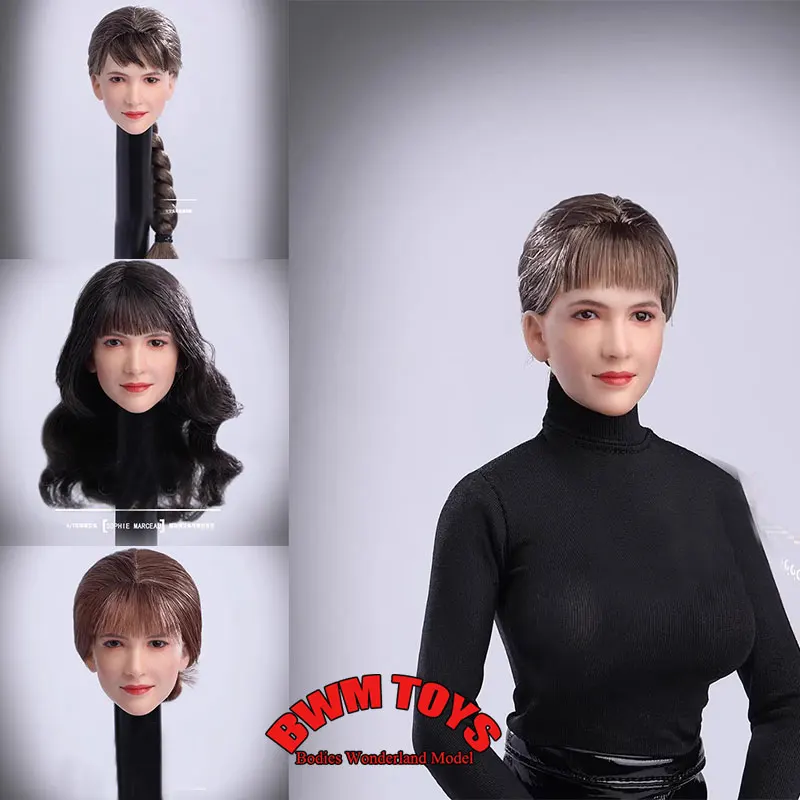 

In Stock BM01 1/6 Scale Female Soldier Sophie Beauty Head Carving Movable Eyes Head For 12Inch Action Figure Doll Body