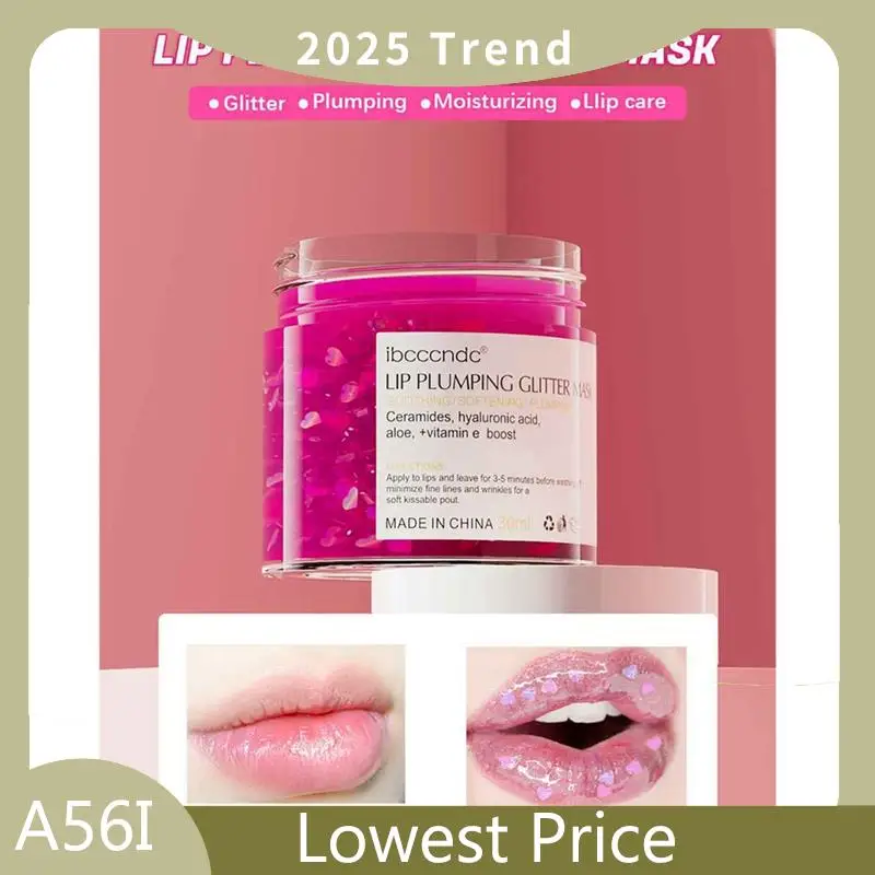 

Hot Sale Ibcccndc Jelly Lip Plumping Mask Lip Sleeping Masks Day And Night Maintenance Glitter Lip Plumper Moisturizing Mask