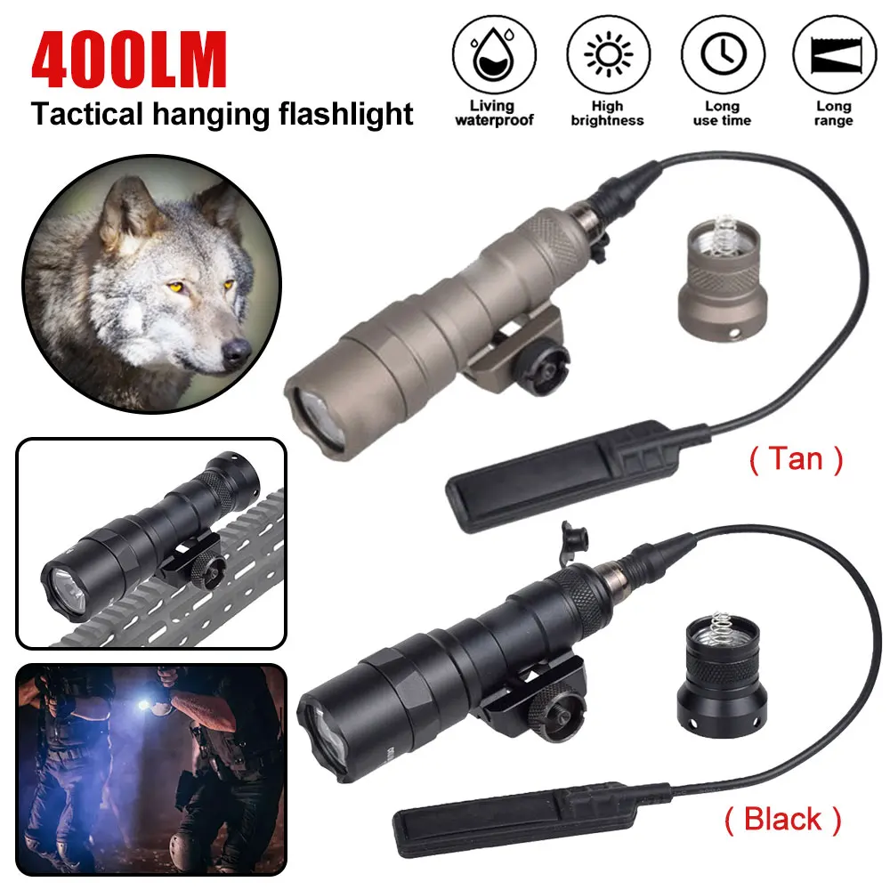 Tactical M300B Weapon Light Rifle LED Surefir Airsoft Gun Hunting White Mini Scout Light Remote Constant Switch Fit 20MM Rail