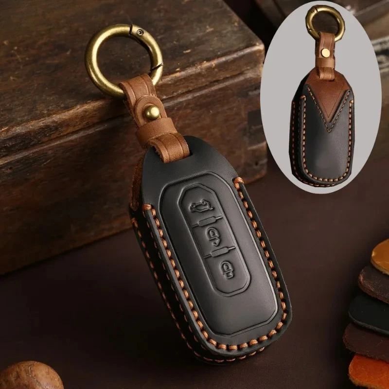 

Кожаный автомобильный чехол ручной работы с дистанционным управлением, чехол для Ford Territory, сумка, держатель, защитный брелок, автоаксессуары