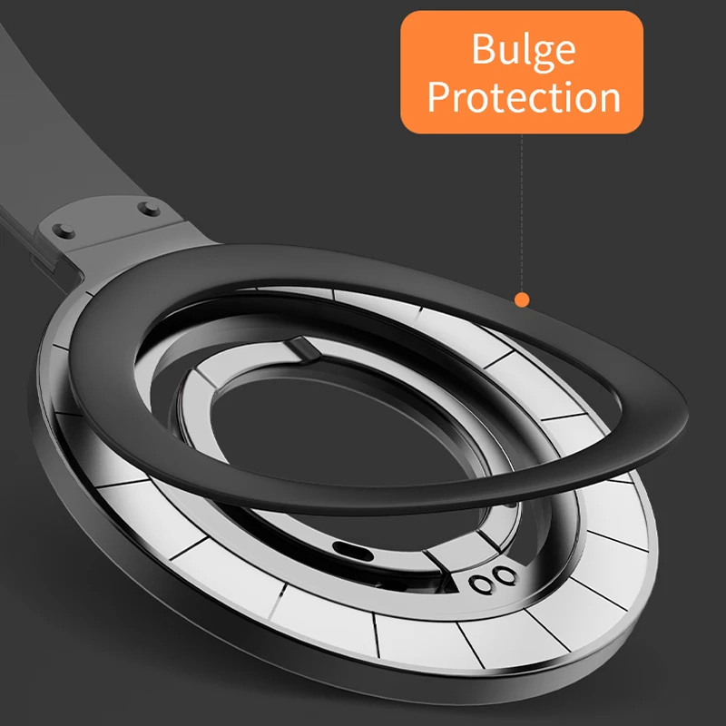 Suporte magnético de telefone dupla face para magsafe suporte magnético anel de dedo suporte com alça de mão para iphone 17 16 15 samsung