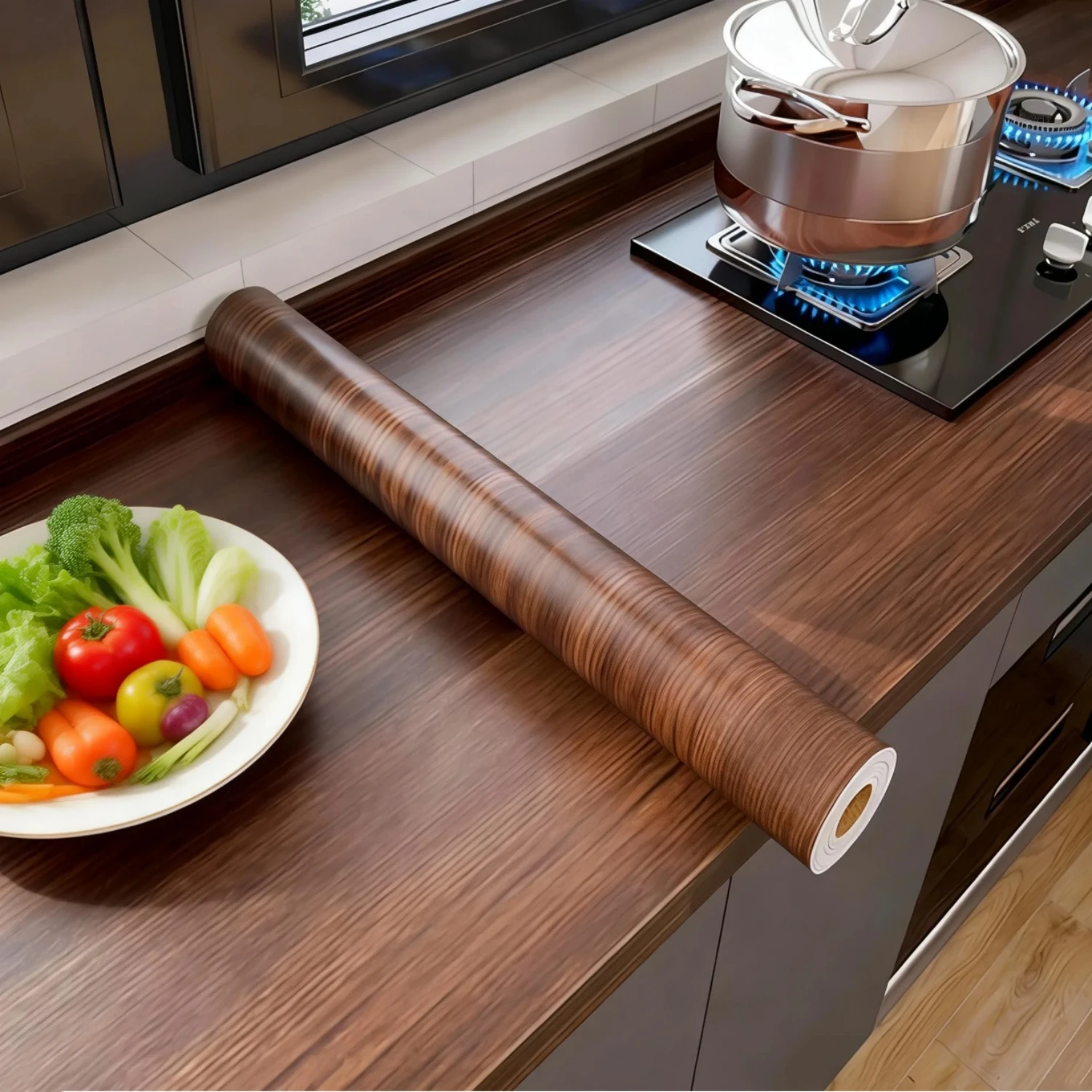 

Wood Grain PVC Wallpaper Roll Decorative Self-Adhesive Waterproof Vinyl Film Stickers for Home Furniture Cabinets And Wall Decor