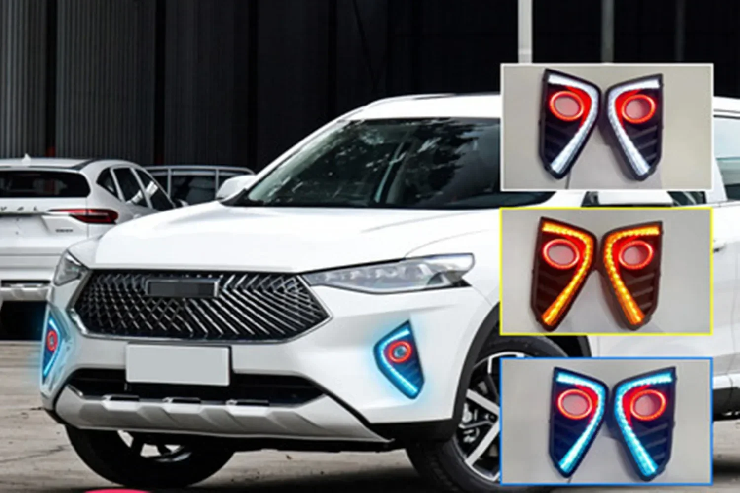 

1 Set Car LED Daytime Running light LED Daylight For Haval F7 F7X with Yellow Turn Signal Light and blue mode