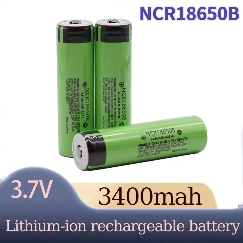 100% New Original NCR18650B 3.7V 3400mAh 18650 Lithium Top Button Rechargeable Battery for Flashlight