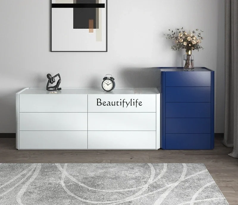 

LDMinimalist chest, premium gray storage, integrated dresser, bedside high cabinet