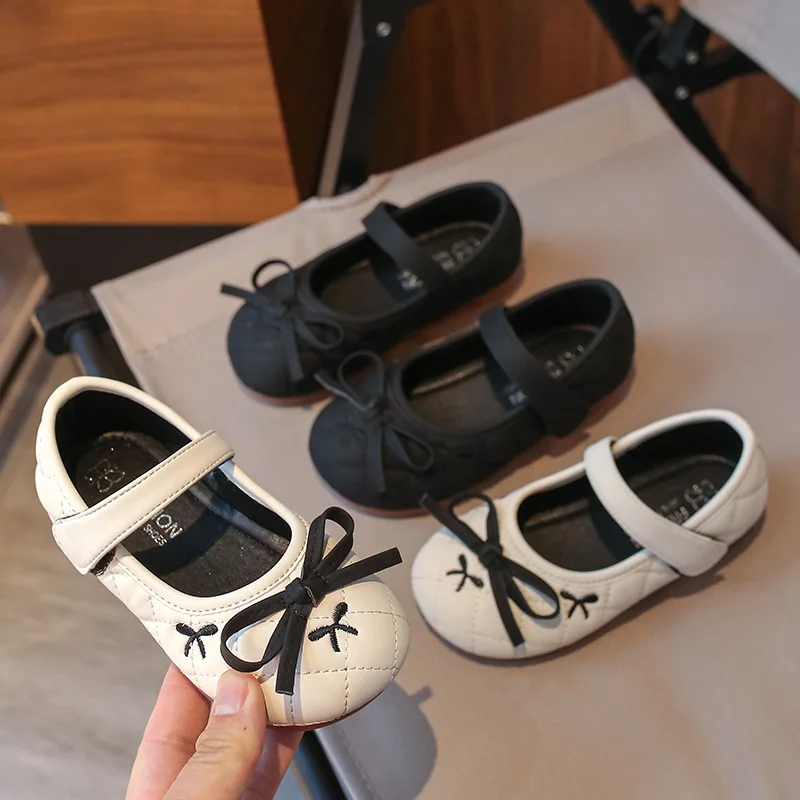 

Girl Korean Version of Small Fragrant Wind with Bow Princess Shoes 2025 Spring and Autumn New Fashion Shoes for Children