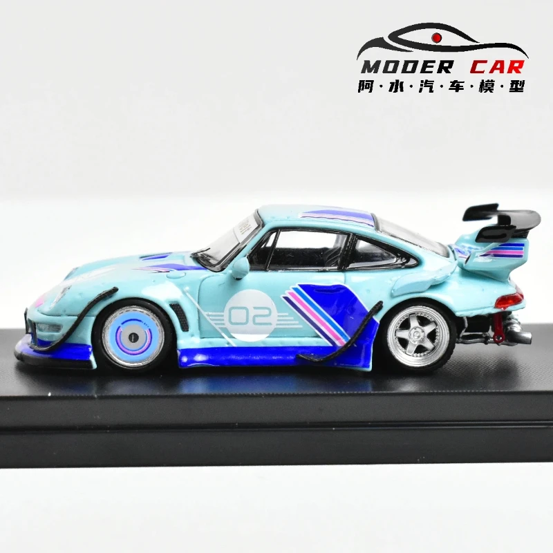 SW 1:64 compact 911 RWB 993 luminous mint green gift die-casting model car