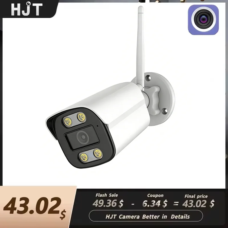 

Уличная IP-камера HJT IMX415 4K WIFI 8 МП с ИК-подсветкой 5 МП для ночного видения, цилиндрическая камера с поддержкой H.265 для видеонаблюдения