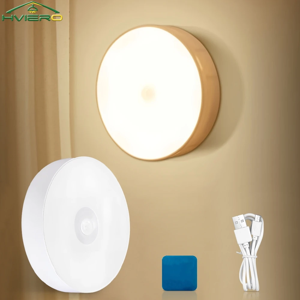 

1/2/4X Room Staircase Hallway Decor Wall Lamp Rechargeable Wireless Night Light Motion Sensor Light Bedroom 8led Ambient Bulb