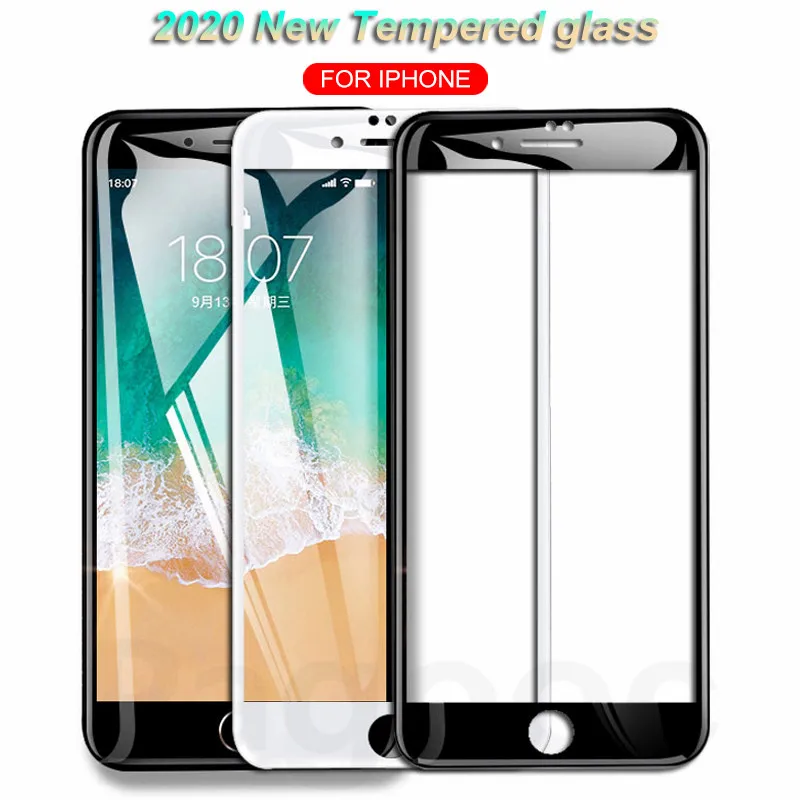 9D Curved Edge Tempered Glass On For iPhone 7 8 6 6S Plus SE Glass Screen Protector on iphone8 iphone7plus iphone8plus Film Case