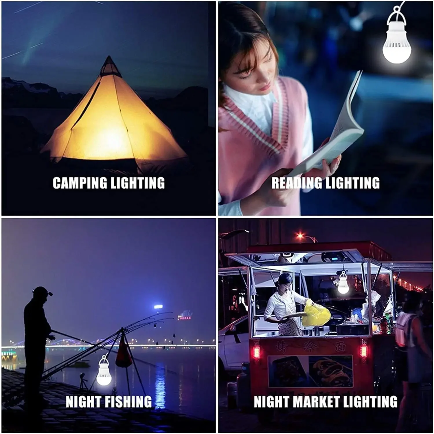 Super Bright LED Lamp Bulbs 3W/5W/7W USB Night Light 5V Portable Camping Lantern Emergency Lights for Night Reading Camping