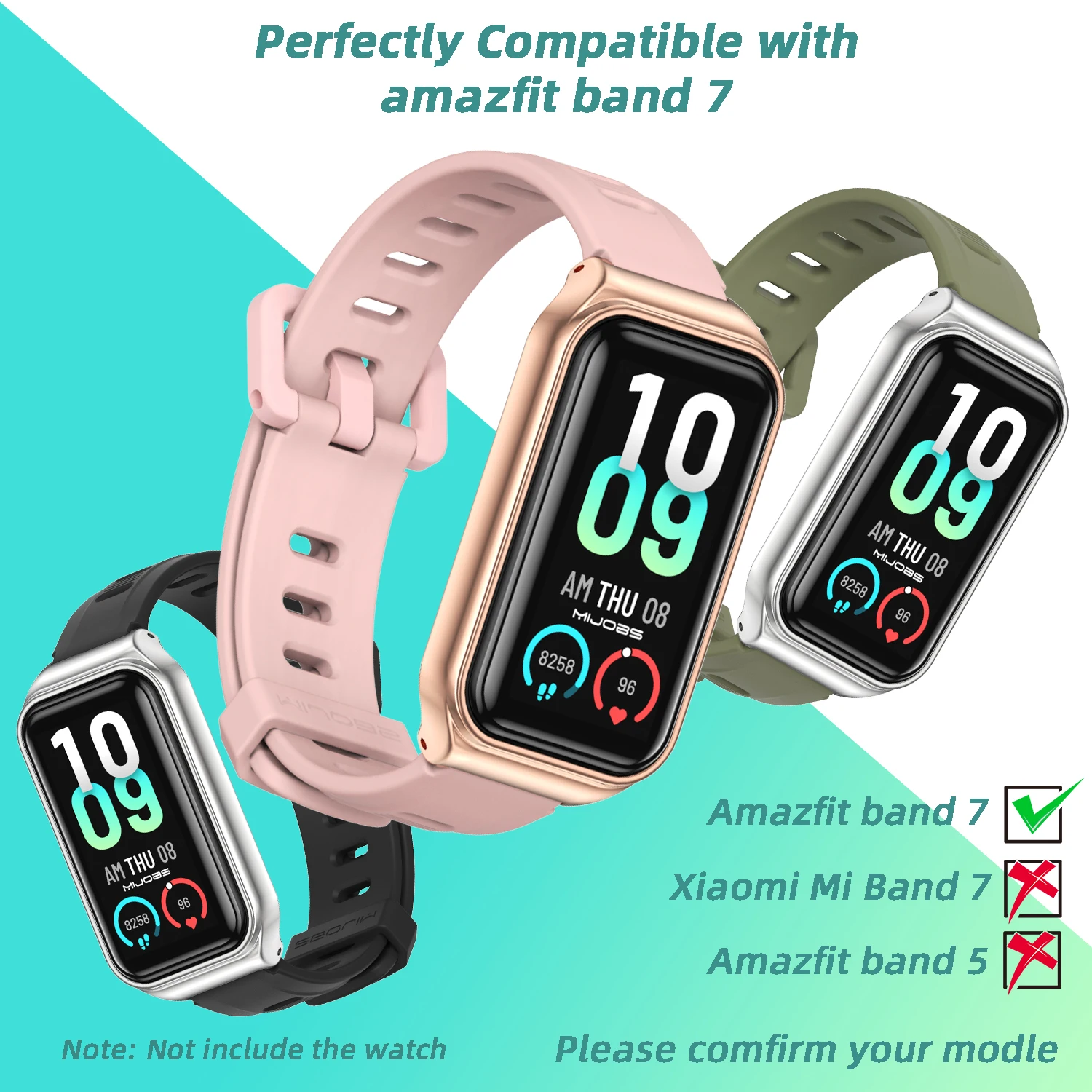 Strap For Amazfit Band 7 Smart Watch Silicone Band For Amazfit 7 Band Strap Bracelet Waterproof Replacement Watchband