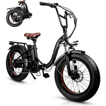 Image 20" Folding Electric Bike,1200W Tire 7 Speed Gear with Removable 48V15AH Lithium Battery Multi-Function Display electric bikes