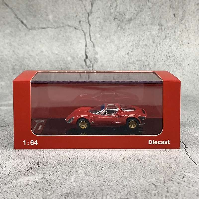 

Масштабная модель автомобиля Romeo 33 Coupé Stradale 1967 (прототип), литая под давлением, масштаб 1:64, коллекционная, декоративная, праздничная игрушка, сувенир, подарок
