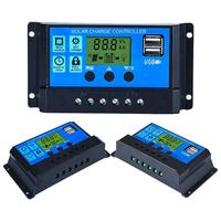 PWM Solar Charge Controller 12V/24V 10A-100A - Adjustable LCD Display with Programmable Timer for Solar Panel System