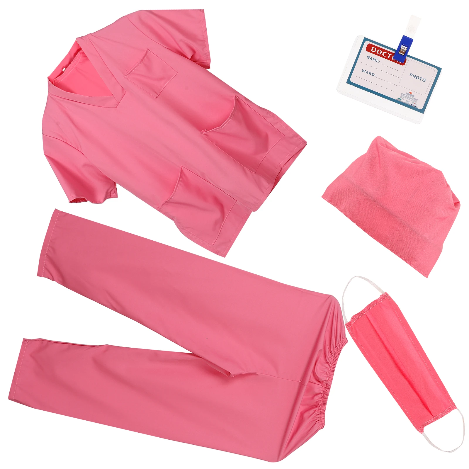

1 Set Role Play Costume Stylish Washable Cotton Clothes For Party Cosplay Masquerade Photo Activity Kids Doctor Uniform Nurse
