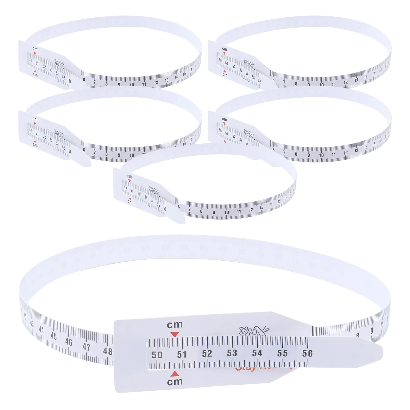 

6Pcs Head Circumference Tape Measure Durable Plastic Safe No Scratch Accurate Flexible 56cm White Tape Measure
