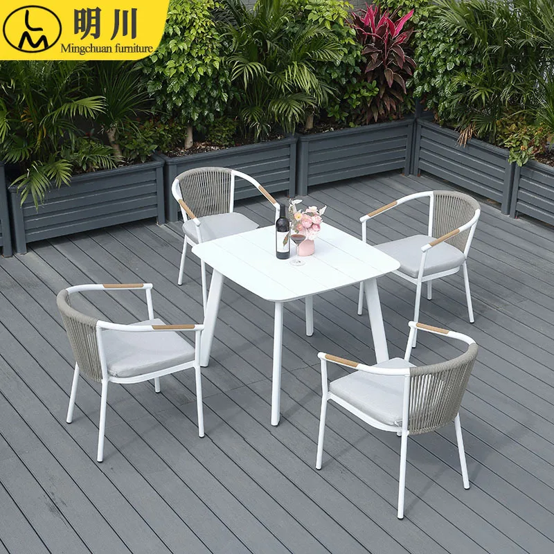 

Уличные столы и стулья Mingchuan, терраса во дворе, водонепроницаемая и солнцезащитная вилла, садовый стол и стул, комбинация для проживания в семье
