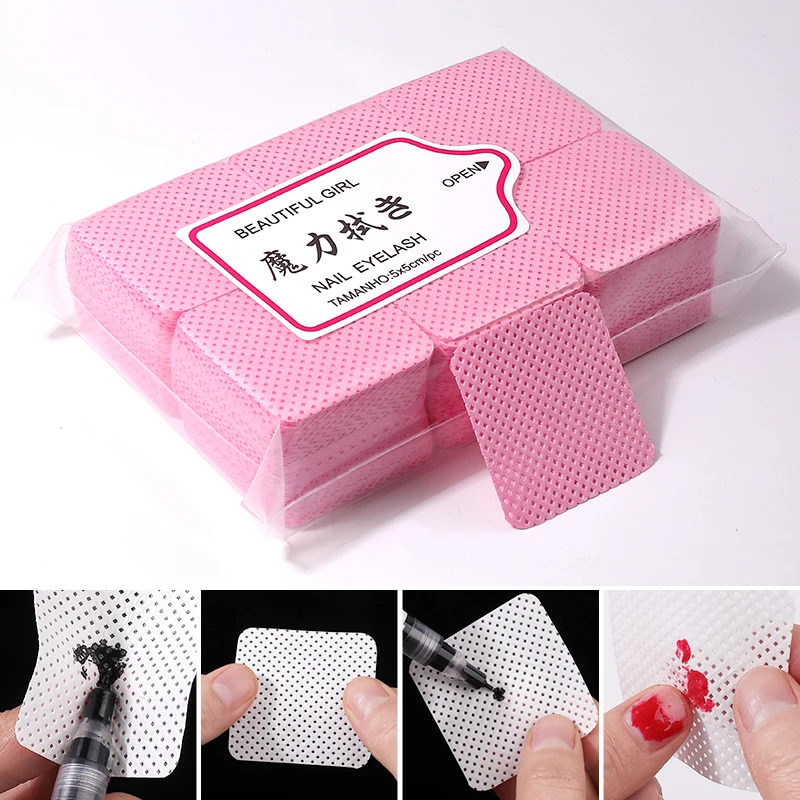 Lint-free Napkins Uv Gel Polish Remover Pads Dust-free Nail Swabs for Manicure Wipes Degreaser Cotton Pressed for Nails Cleaning