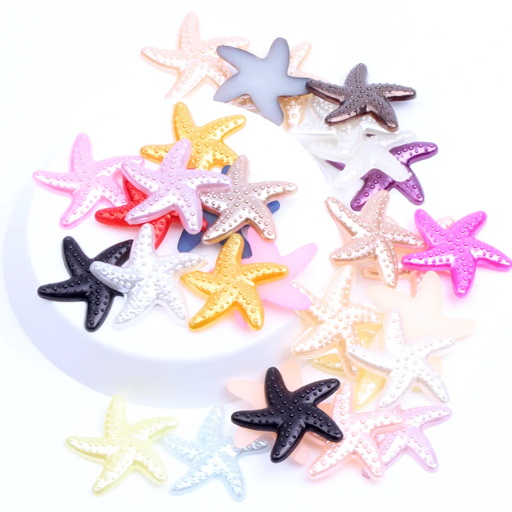 

20Mm starfish ABS imitation pearl sticker multi-color optional mobile phone beauty material DIY jewelry cream resin accessories