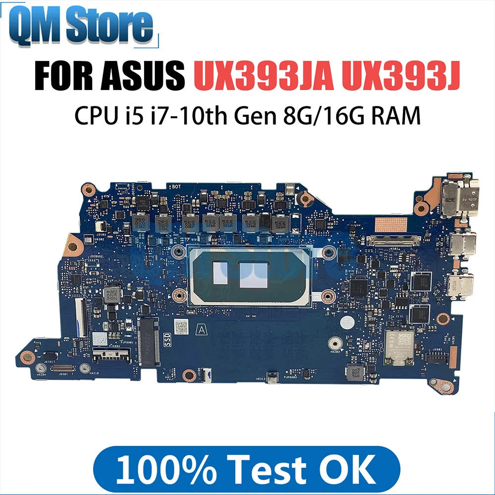 

Notebook Mainboard For Asus ZenBook UX393JA UX393 UX393JA Laptop Motherboard with i5 i7 10th Gen CPU 8G 16GB RAM Systemboard