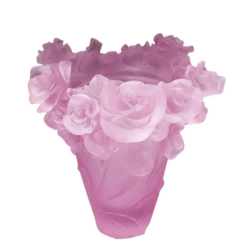 

= Rose vase, table ornament, living room flower arrangement, light luxury decoration, moving gifts, housewarming