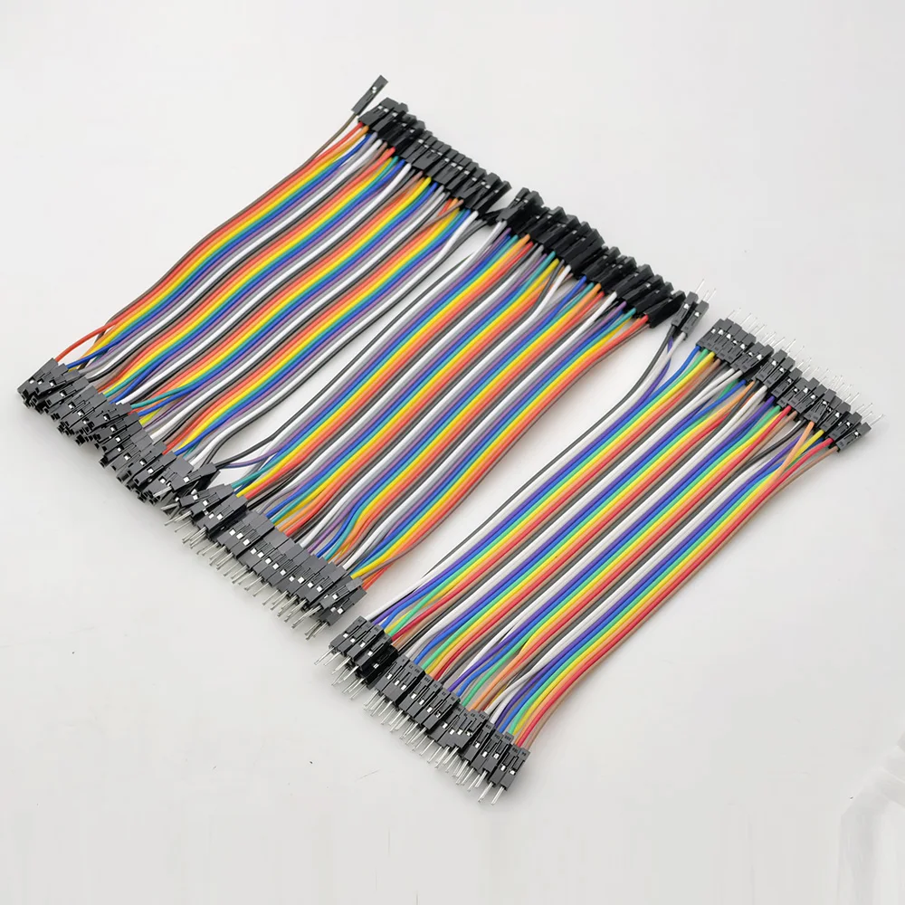 Breadboard Jumper Wire 40Pin Male to Male, Male to Female, Female to Female 2.54mm Connector Ribbon Cable for Dupont Arduino DIY
