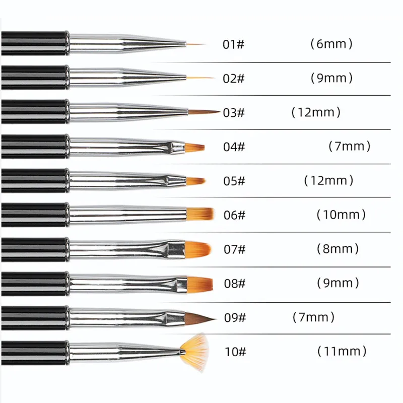 Nagel bürste Kunst Metall griff Acryl UV Gel Erweiterung Builder Blütenblatt Blumenmalerei Zeichnung Pinsel Maniküre Werkzeuge