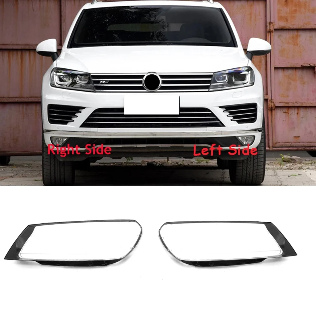 

Чехол для автомобильной фары Прозрачная крышка для объектива-VW Touareg 2016 2017 2018 Защитная стеклянная крышка для фары