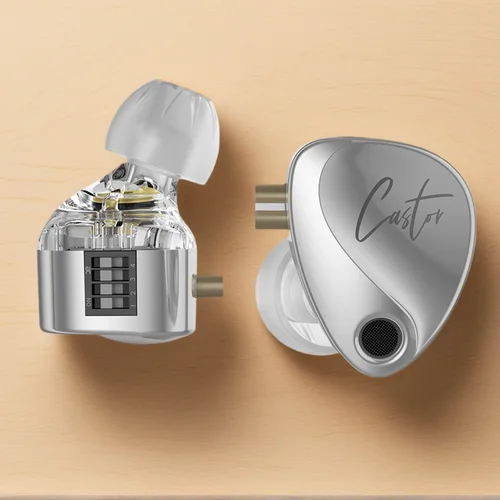 Imagen 2 del producto KZ Castor 2 Controlador dinámico dual intrauditivo con tapones para los oídos con cable en vivo HiFi Fever Stage con micrófono versión Harman Curve