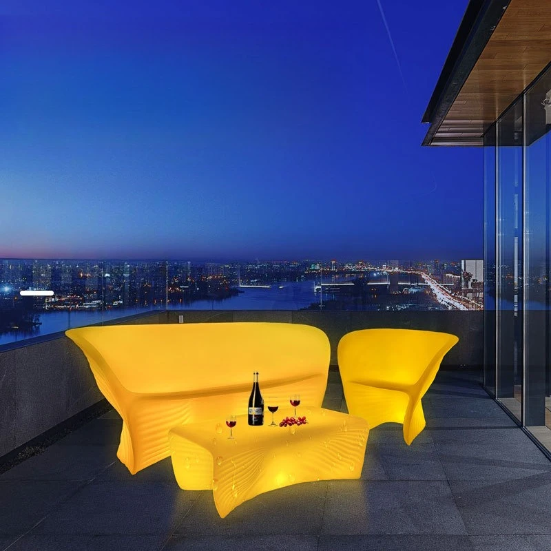 Sofa coffee table combination outdoor open-air courtyard waterproof entertainment leisure bar clear bar and chairs
