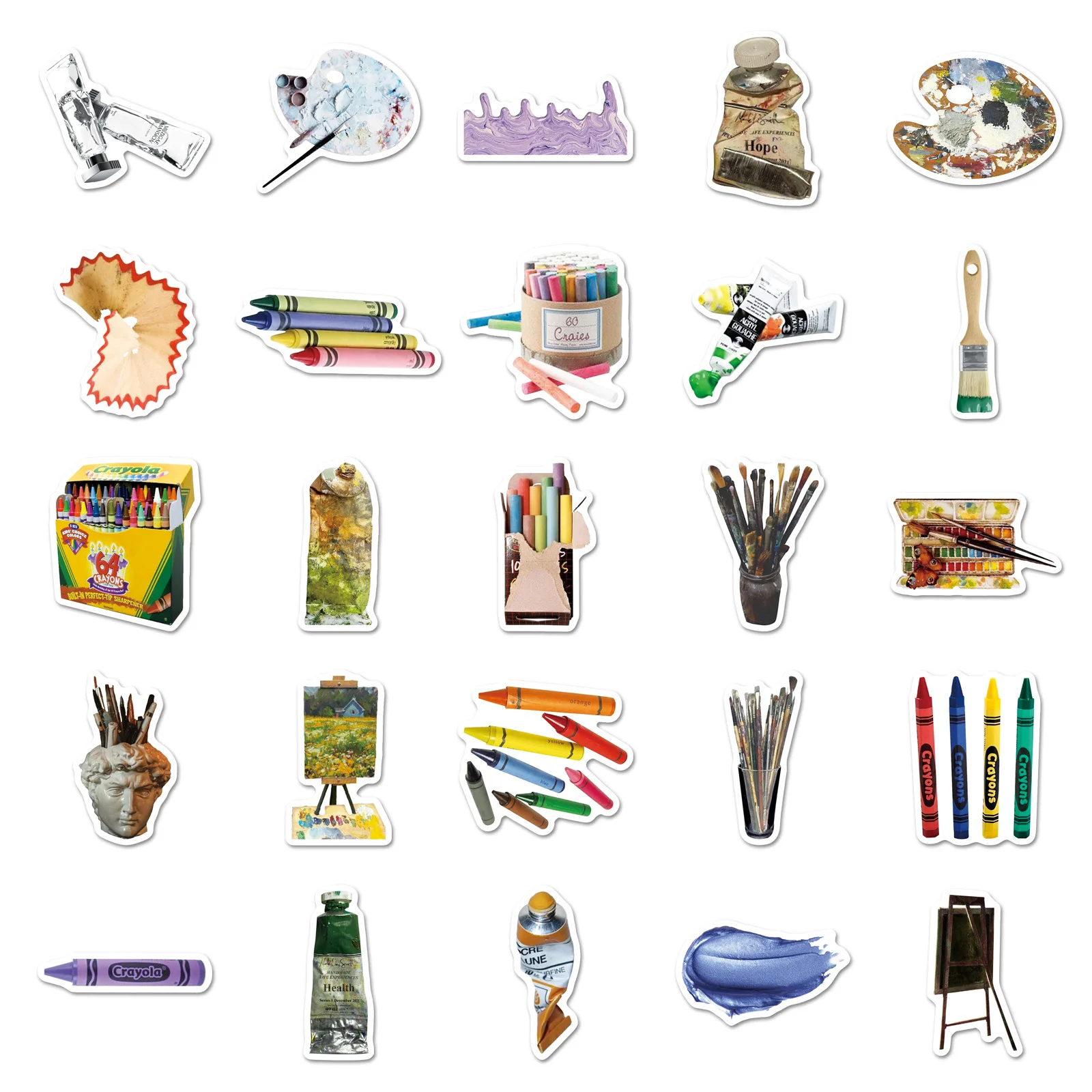 

10/50PCS Art Tool Sticker Paintboard Brush Tool INS Style Doodle Creative Decoration Diary Book Guitar Bicycle Sticker Gift