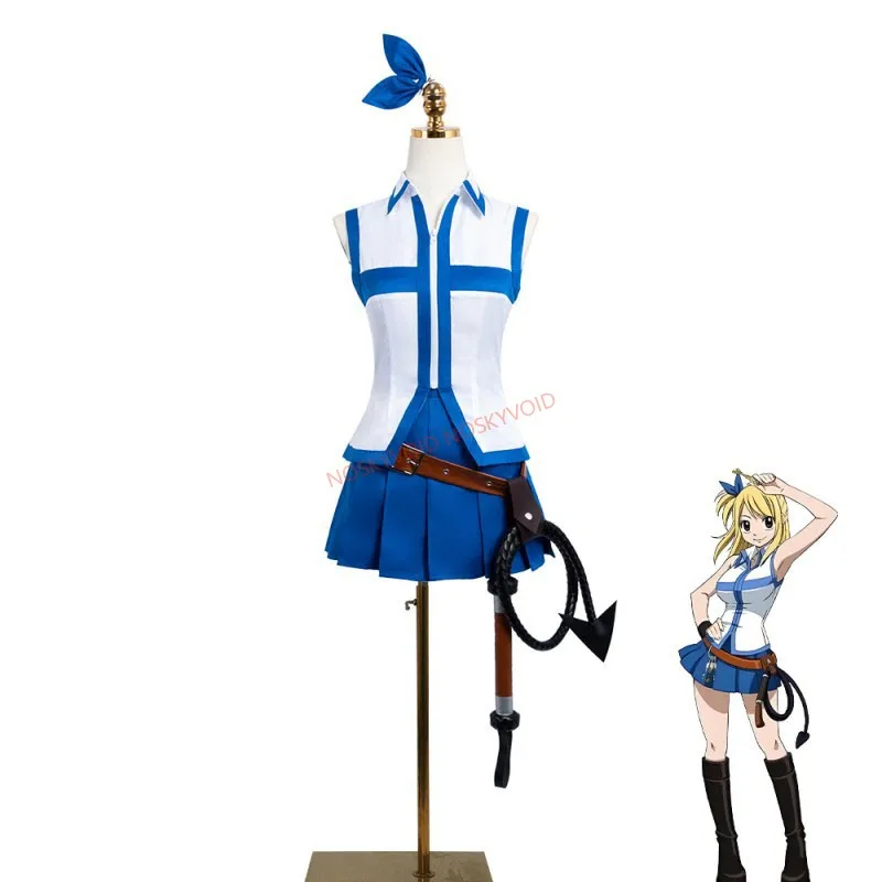 

Аниме Люси Хартфилия Косплей Костюм Парики Головные Уборы Хэллоуин Comic-con Fairy Tail Небесный Дух Маж Сценические Наряды Люси