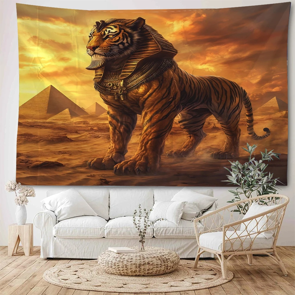 

Illusory Tiger Forest Tiger Illustration Decorative Tapestry Forest Beast King Tiger Patrol Territory Decorative Tapestry