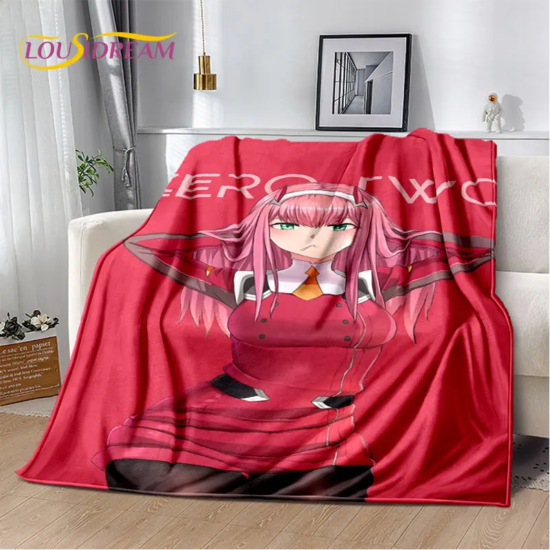 Zero Two DARLING In The FRANXX Soft Plush Blanket,Flannel Blanket Throw Blanket for Living Room Bedroom Bed Sofa Picnic Cover 3D