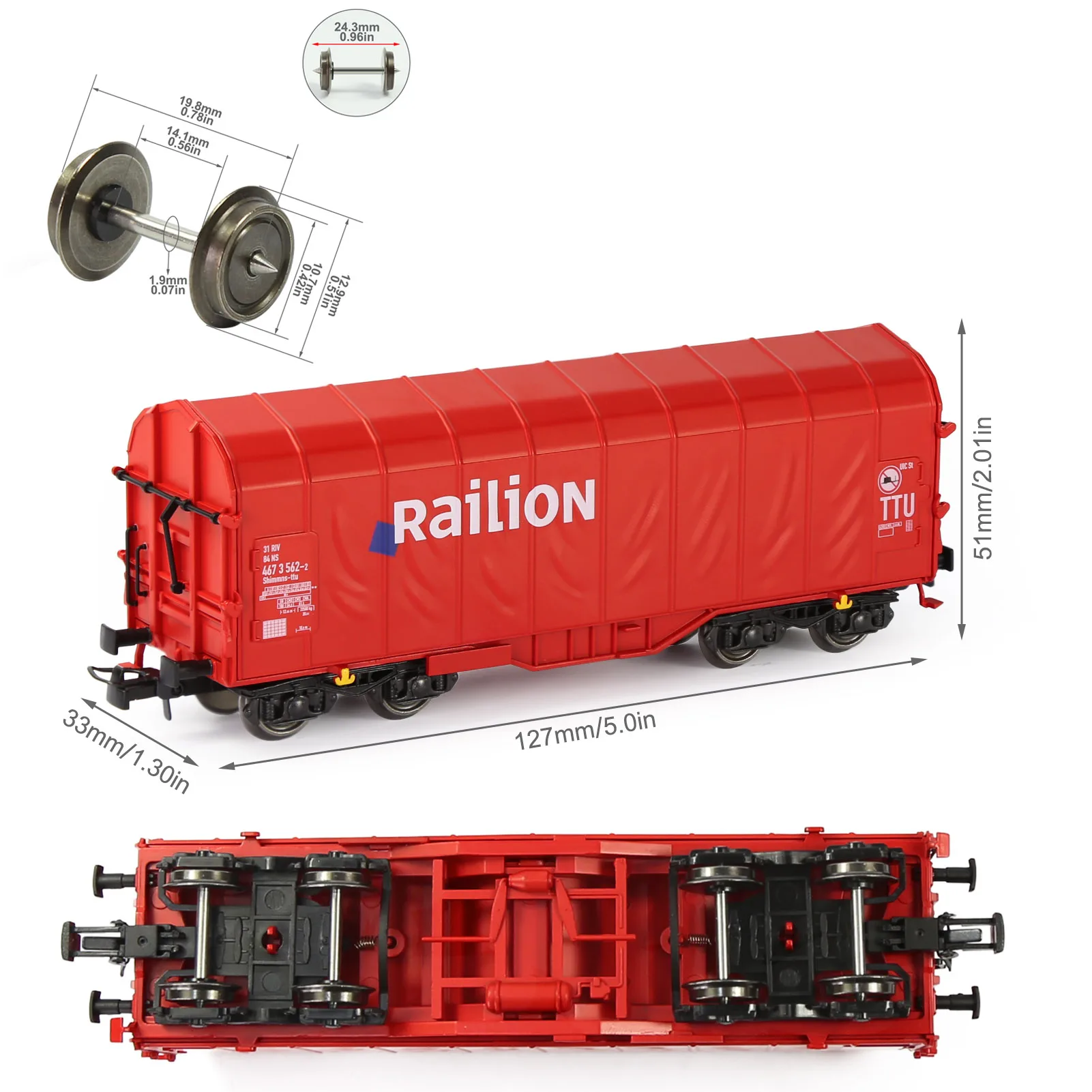 C8762 Evemodel Model Trains HO Scale 1:87 Covered Coil Wagon Freight Car