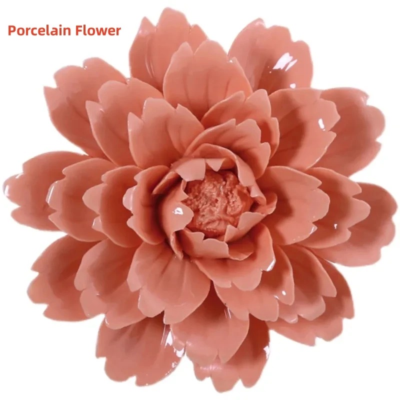 

Wall Ceramic Flowers Crafts Decoration Creative Simulation Flower Porcelain Ornaments Peony ArtworkCherry Blossoms Decorative