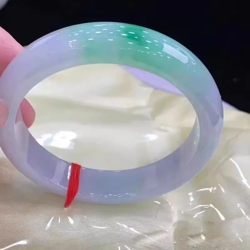 Myanmar jadeite bracelet ice seed spring color jadeite jade bracelet spring belt color jade bracelet
