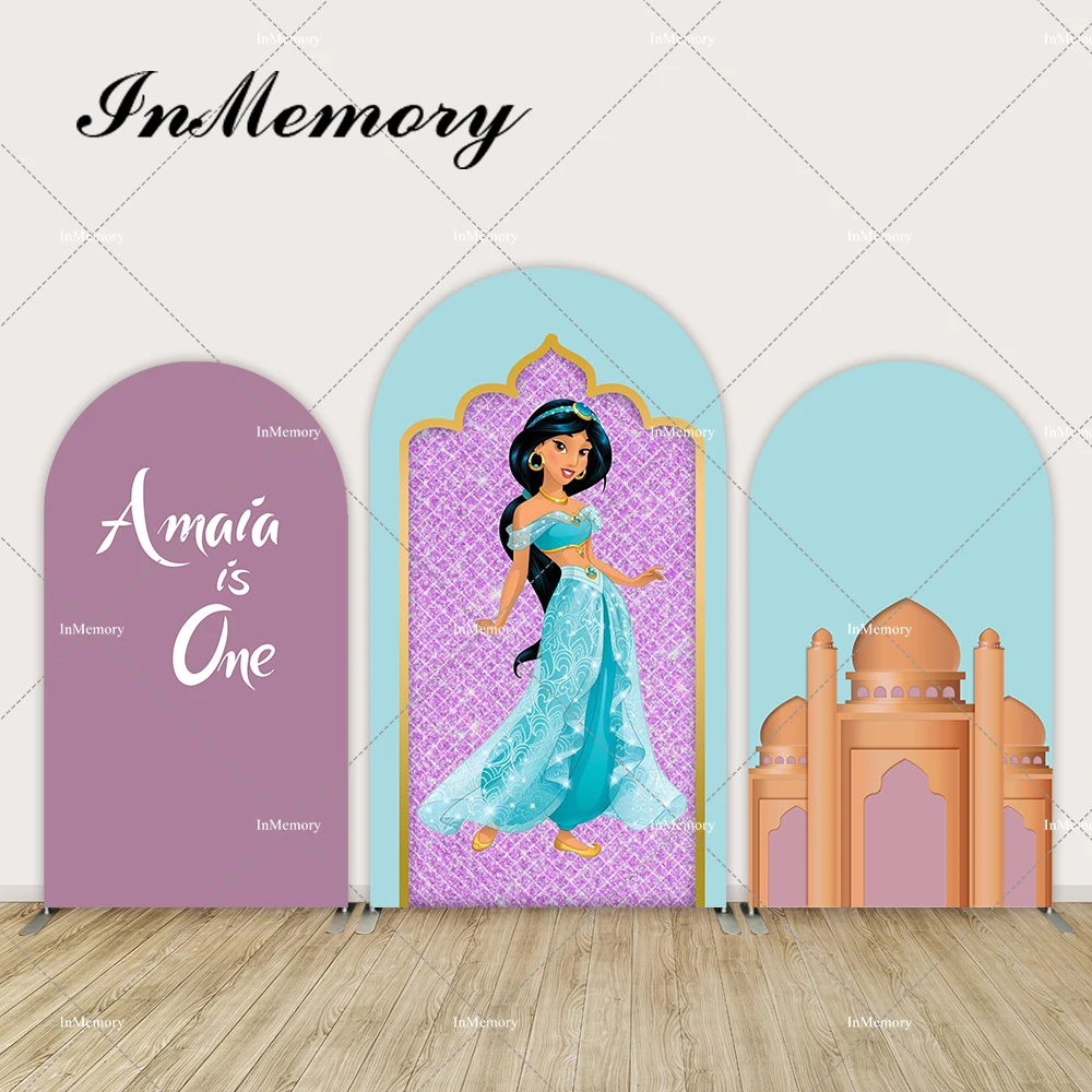 

Aladdin Princess Jasmine Arch Backdrop Cover Chiara Wall Decoration for Girl Birthday Party Arched Background Double Side