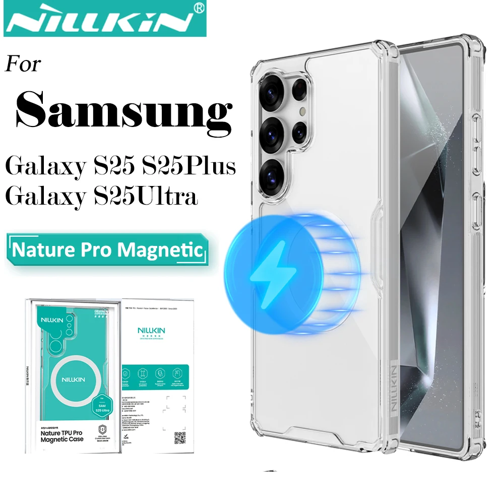 Nillkin For Samsung Galaxy S25 Ultra S25+ S25 Plus Nature Pro Magnetic Transparent TPU Frame Cover Phone Case