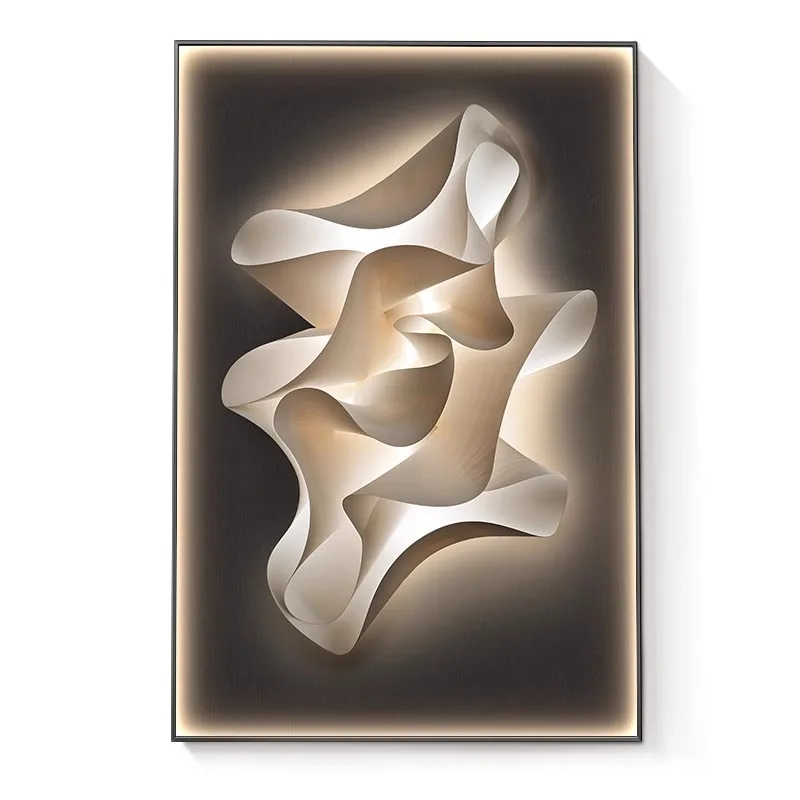 Modern Luxury LED Wall Lamp Crystal Porcelain Corridor Living Room Decoration Abstract Hanging Painting Indoor Home  Mural Light