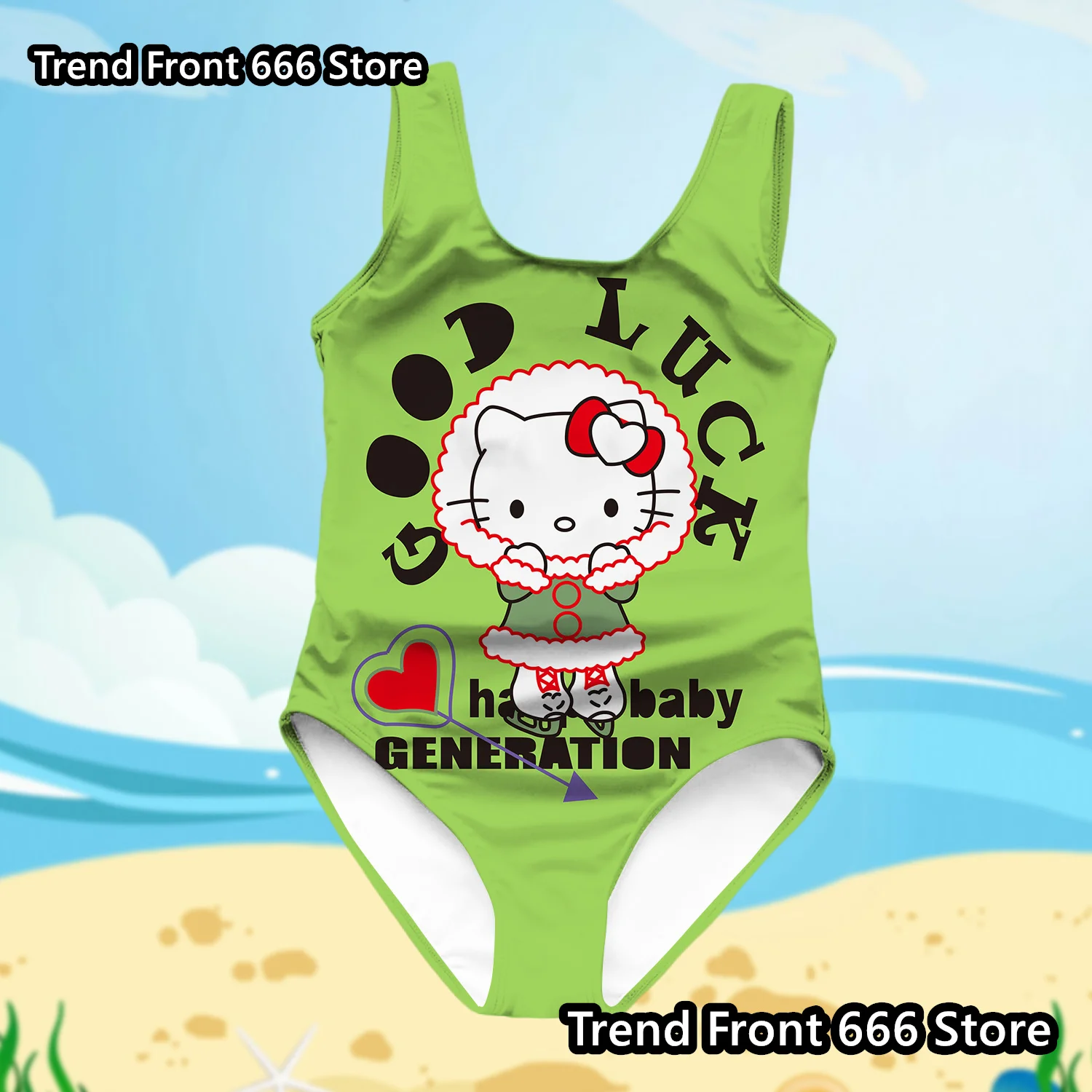 Hello Kitty strój kąpielowy dla dziewczyn letni jednoczęściowy strój kąpielowy Sanrio Cartoon strój kąpielowy dziecięcy Girls plachwear strój