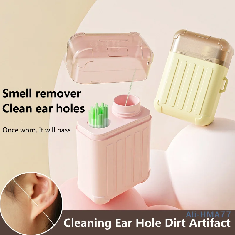 180/240Pcs Rose/Mint Flavor Pierced Ear Cleaning Herb Solution Paper Floss Ear Hole Aftercare Tool Kit Disposable Earrings Tool