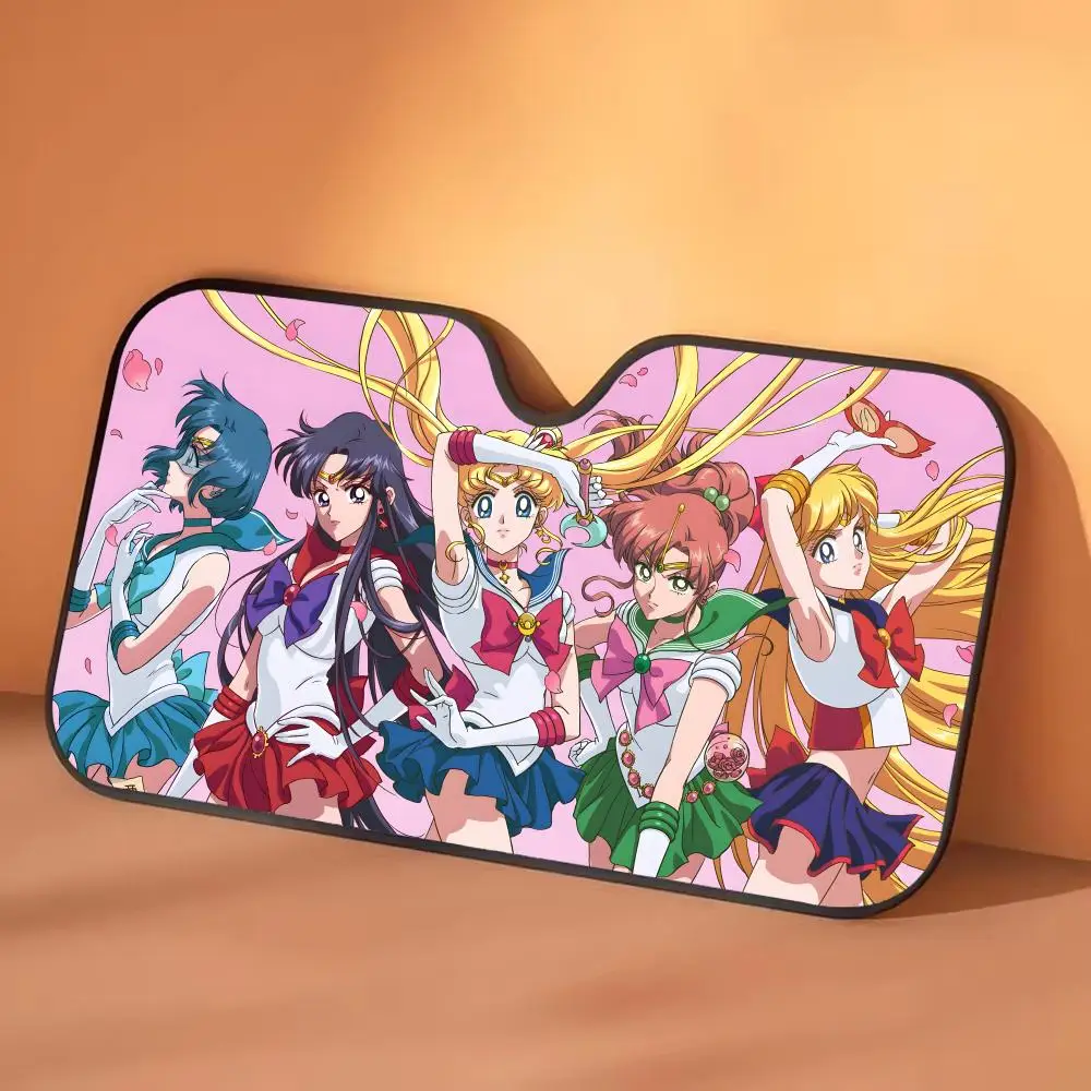 Sailor Moon Sonnenblende, einziehbarer Auto-Sonnenschutz, blendfrei, UV-Schutz, Sonnenschutz für die Frontscheibe – Detail 6