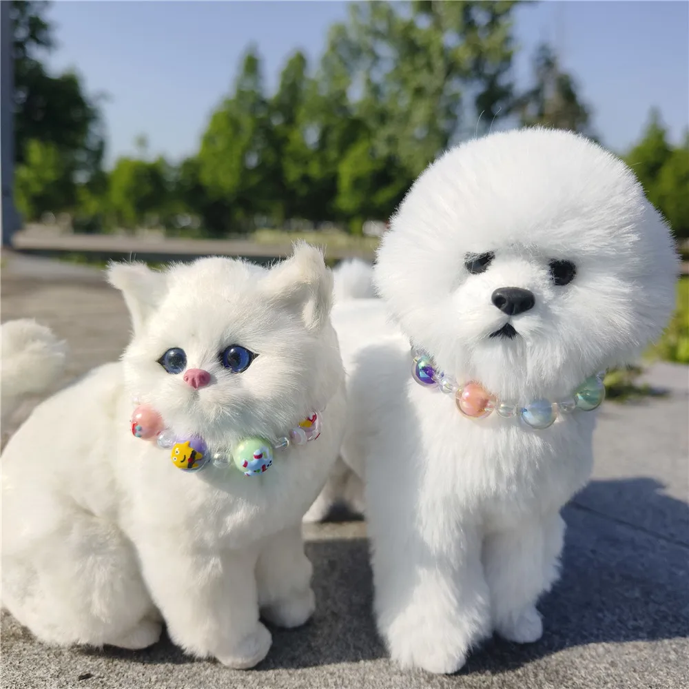 Colorful Pet Jewelry Cat Collar Cute Dog Necklace Pet Pearl Collar Christmas Beads Dog Grooming Accessories