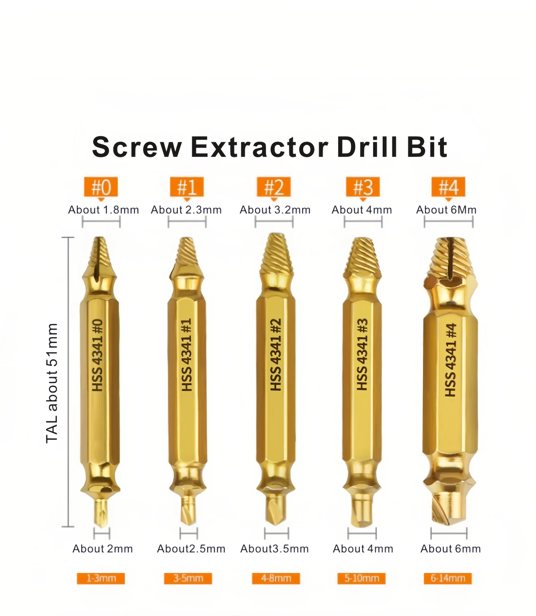 Damaged Screw Extractor Set HSS 4341 Drill Bit Stripped Broken Remover Quickly Take Out Kit Easy Demolition Power Tools