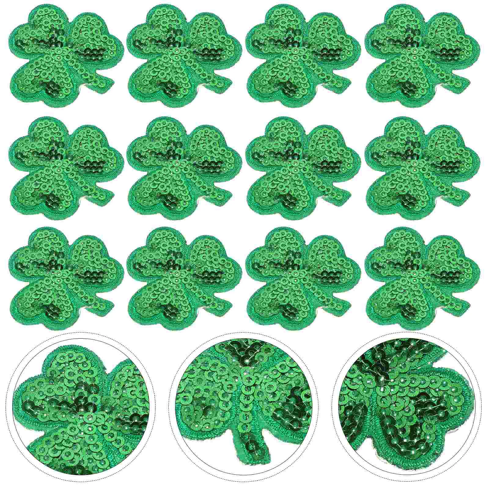 20PCS St. Patrick's Day Iron On Adhesive Patches for Clothing Craft Non Woven Stickers Handmade Embroidery Holiday