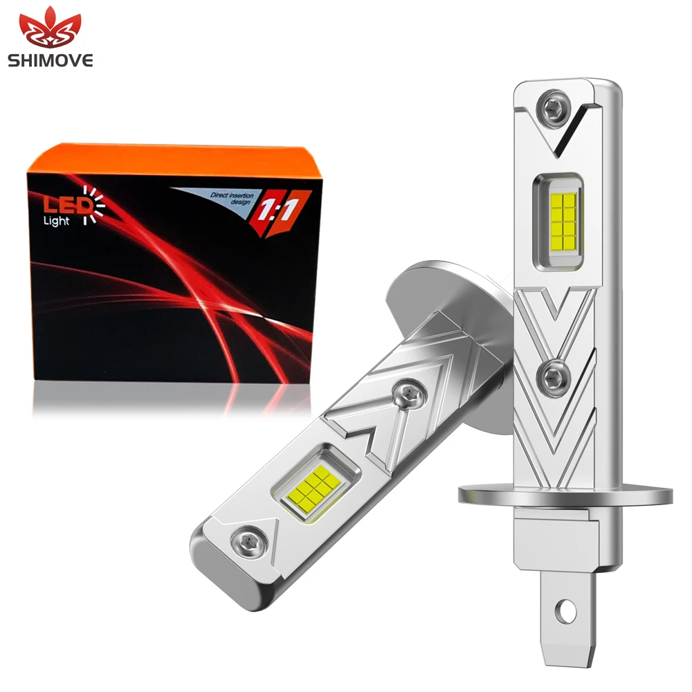 H1 LED 1:1 Size Lights 8054 CSP Chip Canbus Plug&Play Led Headlight 6000K White Fanless Socket Base Auto Lamps Fog Light 12V