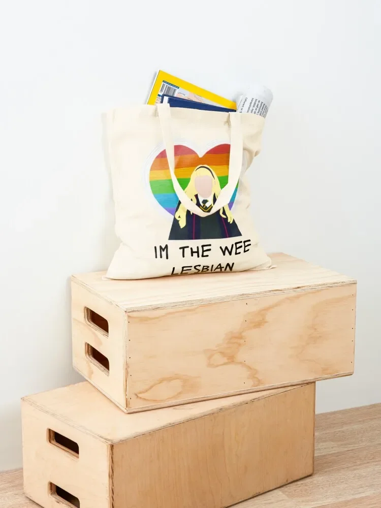 Derry Girls Pride Im The Wee Lesbian Fitted Tote Bag Shopper Canvas Canvas shoulder bag tote bag