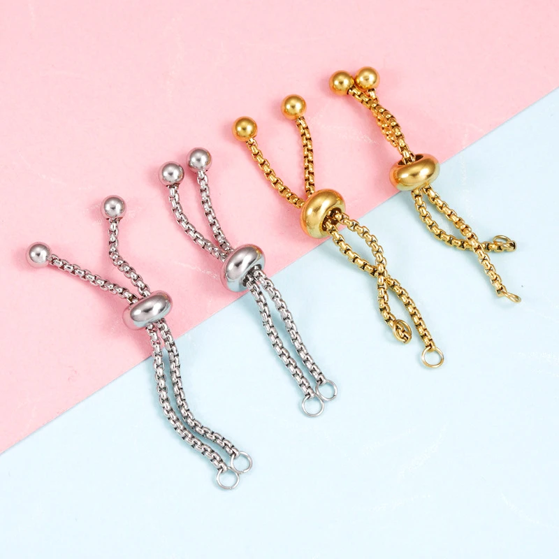 3pcs Stainless Steel Adjustable Boho Finger Rings Chains Connectors Fashion Accessories Findings for DIY Jewelry Gifts Making